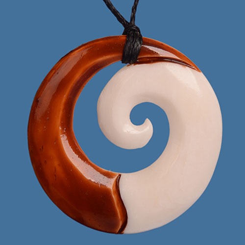 Carved Koru Bone Pendant