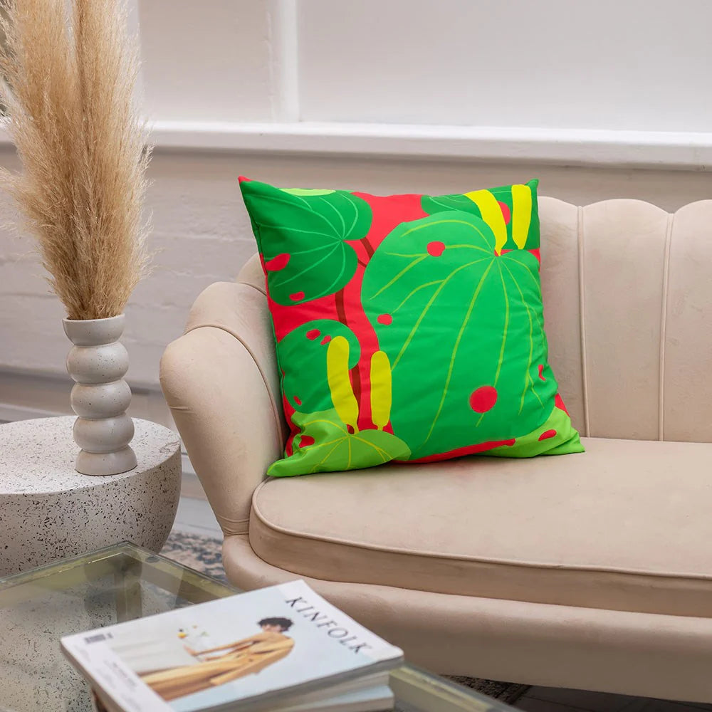 Bright Botanical Kawakawa Cushion Cover