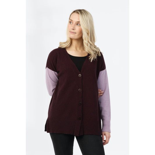 Native World Possum Merino Two Colour Relaxed Cardigan