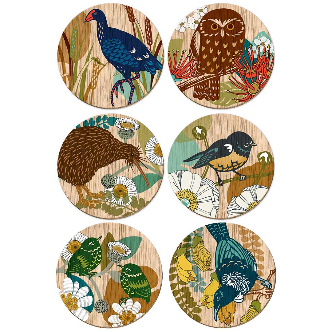 New Zealand Native Birds Mix'n'Match Coasters