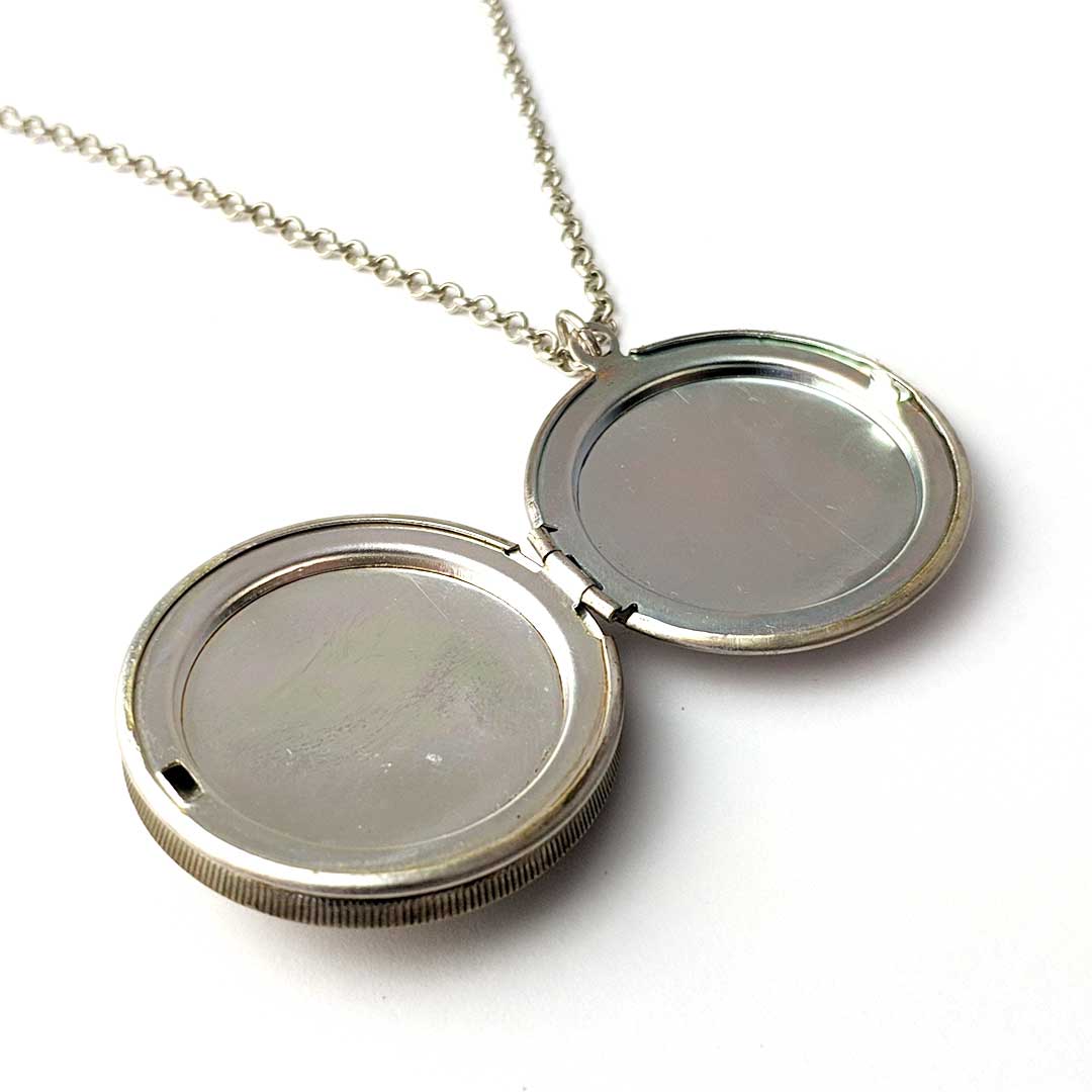 Silver New Zealand Half Crown Locket by Rainey Design Open