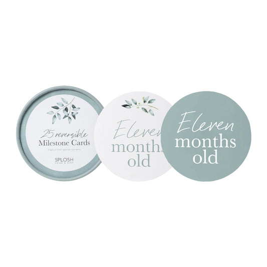 Reversible Baby Milestone Cards - Eucalyptus