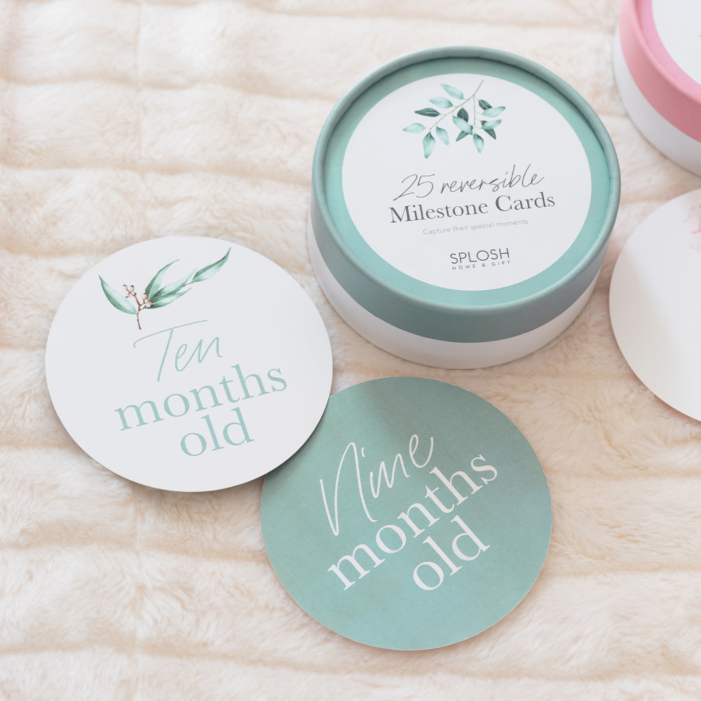 Reversible Baby Milestone Cards - Eucalyptus