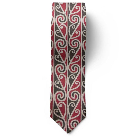 Aotearoa Maori Koru Design Tie Flat
