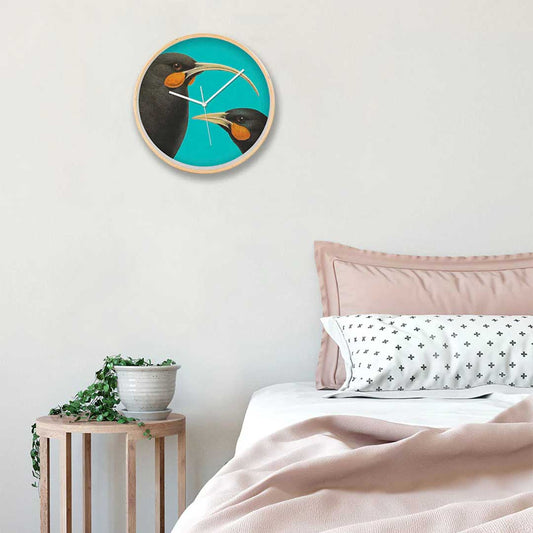 Bright New Zealand Huia Wooden Frame Wall Clock Room