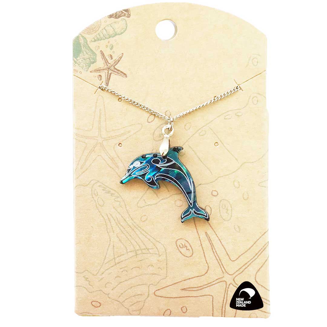 Dolphin New Zealand Paua Shell Pendant