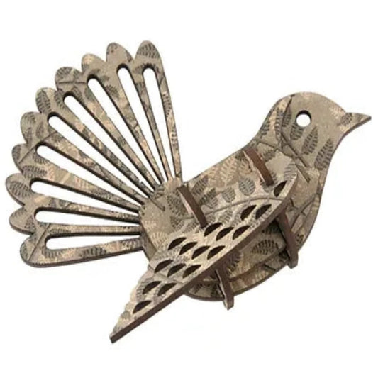 Wall Art Fantail with Fern Design - Brown