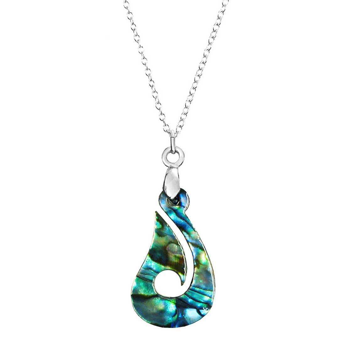 Fish Hook Paua Shell Pendant