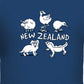 Glow In The Dark Childrens New Zealand Animals T-Shirt Design