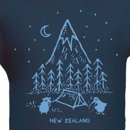 Glow In The Dark Childrens New Zealand Camping T-Shirt Design