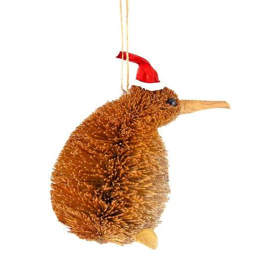 Handmade Santa Hat Kiwi Christmas Decoration Back