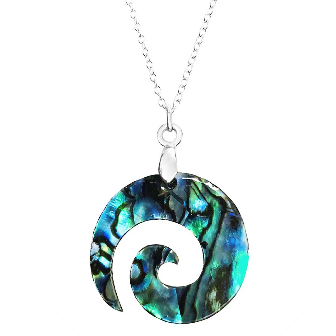 Koru Paua Shell Pendant