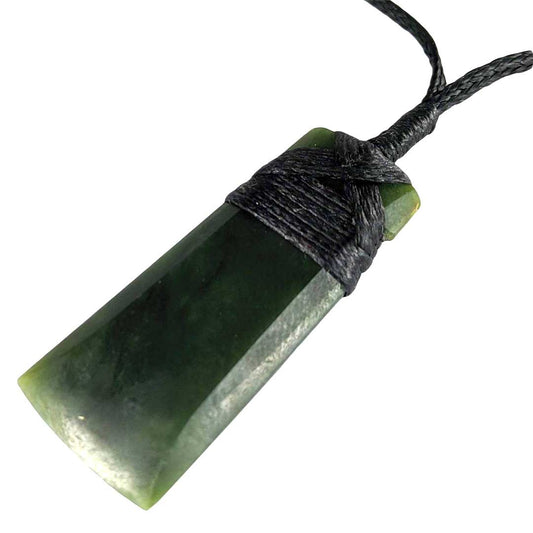 New Zealand Greenstone Lashed Toki Pendant Angle