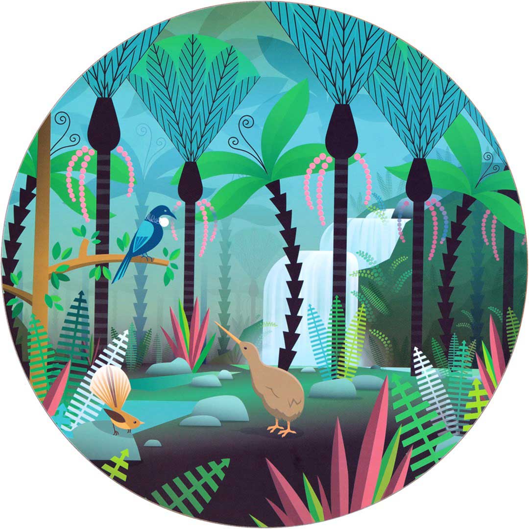 New Zealand Scene Birds & Bush Placemat Set of 2