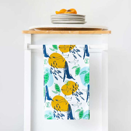 Organic Cotton Tea Towel - Moana Hanging