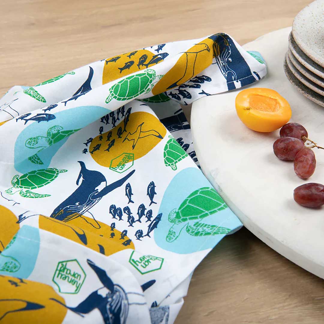 Organic Cotton Tea Towel - Moana Open