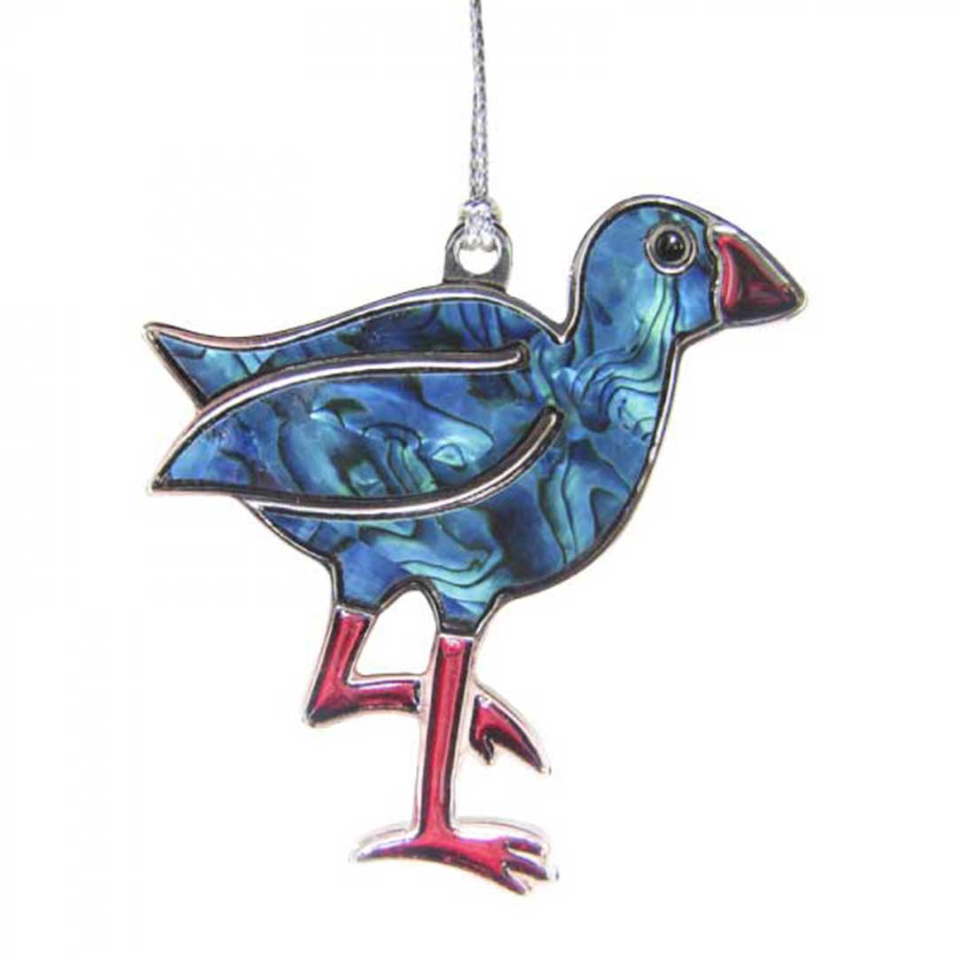 Pukeko Paua Shell Christmas Decoration