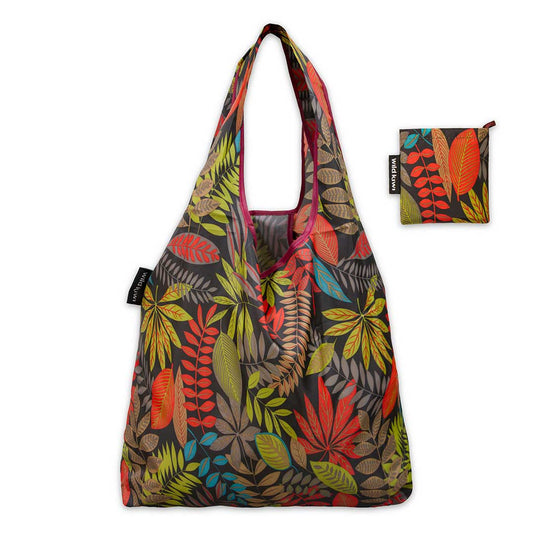 Wild Kiwi Packable Shopping Bag with Fern Design