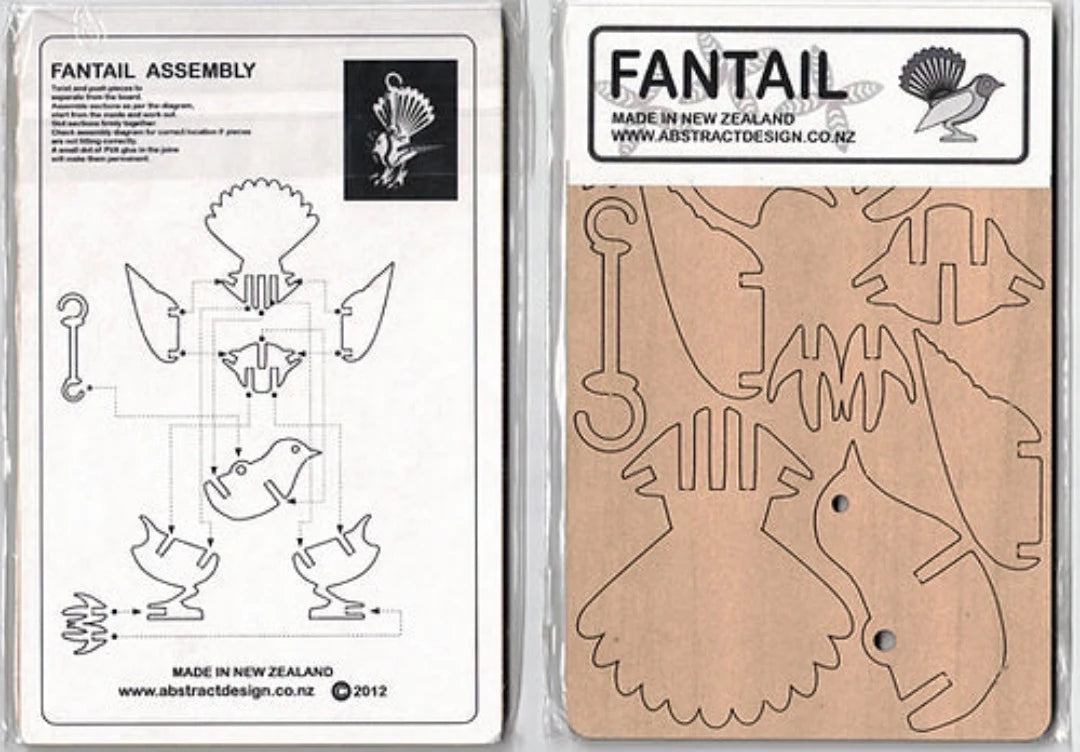 Fantail (pīwakawaka) Hanging Decoration with Koru Design