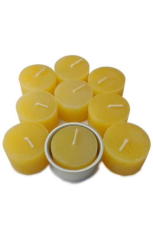 Set of 9 Beeswax Tea light Candles