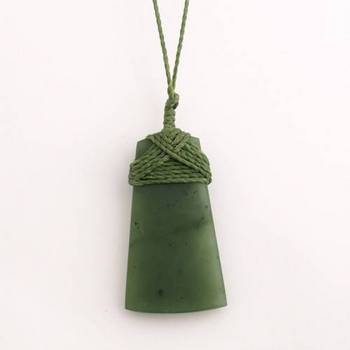 Greenstone Toki Pendant with Lashed Green Cord