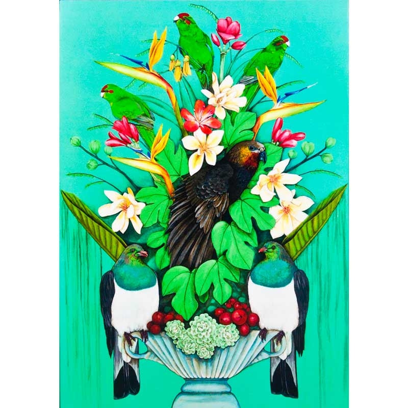 Kaka's Floral Kingdom by Kathryn Furniss Greeting Card Full