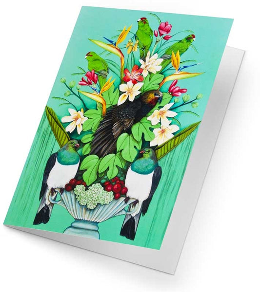 Kaka's Floral Kingdom by Kathryn Furniss Greeting Card