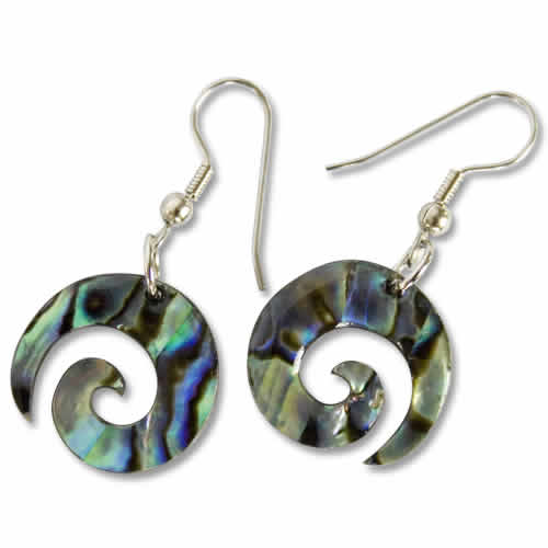 Koru Paua Shell Earrings