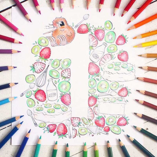 Kuwi The Kiwi's Creative Colouring Book page 1