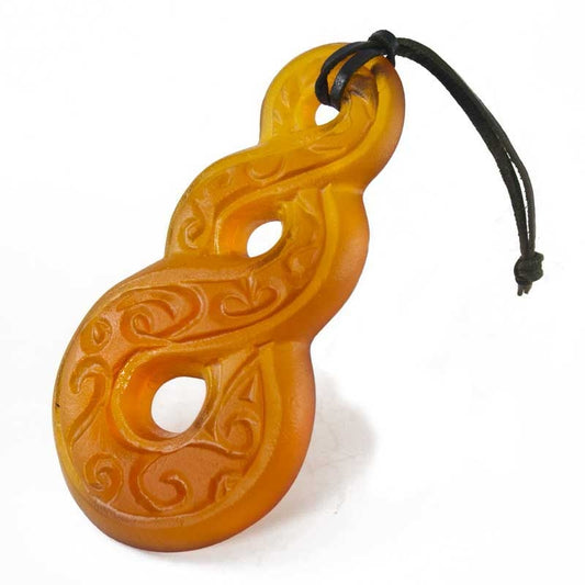 Lead Crystal Glass Triple Twist by Cre8ive Glass Amber