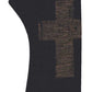 Merino Fingerless Gloves Black with Cross Print in Bronze Ink by Kate Watts
