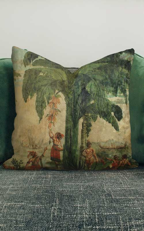 Native Peoples of the Pacific Ocean Velvet Cushion Cover