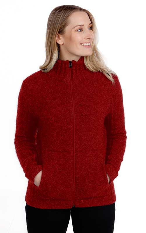 Native World Possum Merino Essential Full Zip Jacket Berry