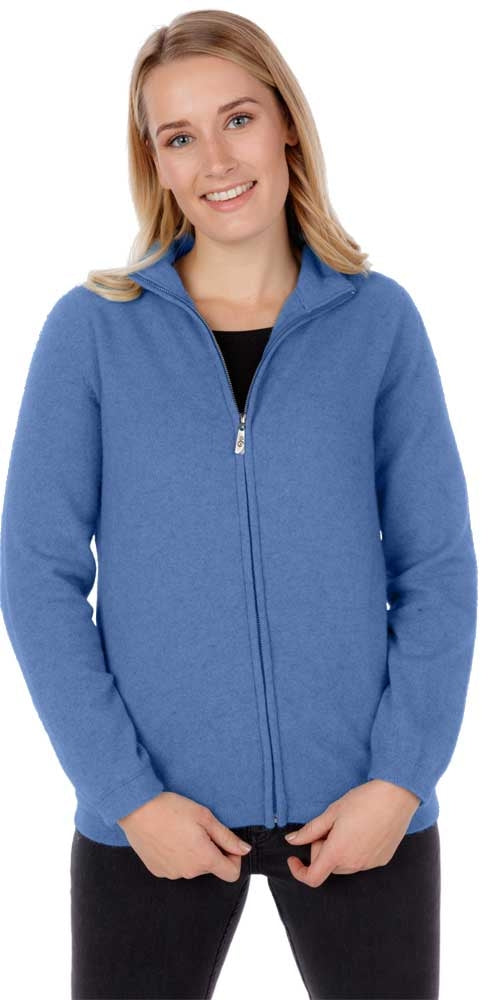 Native World Possum Merino Zip Jacket Bluebell