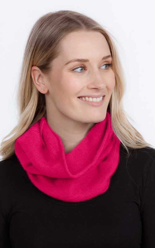 Native World Possum Merino Plain Neckwarmer Peony