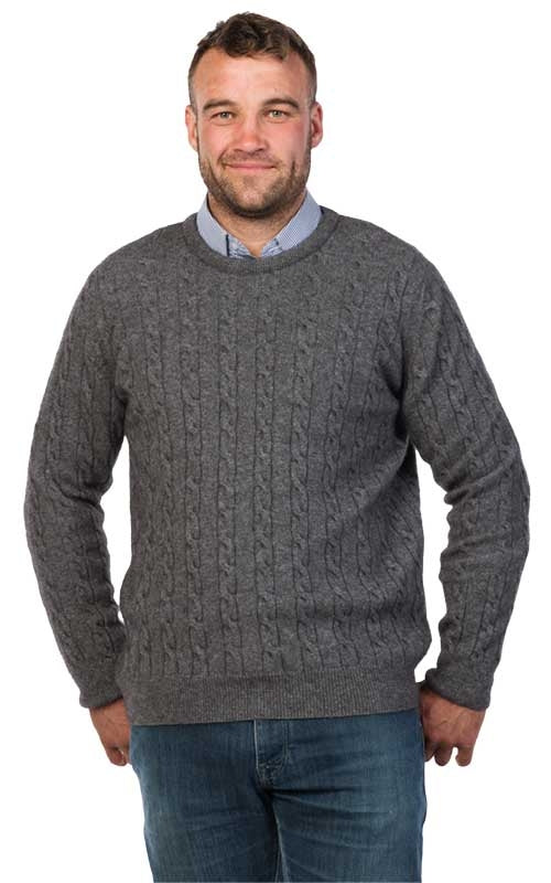 Native World Possum Merino Mens Cable Sweater