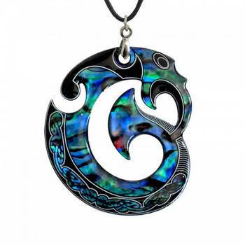 New Zealand Manaia Tattoo Paua Shell Pendant