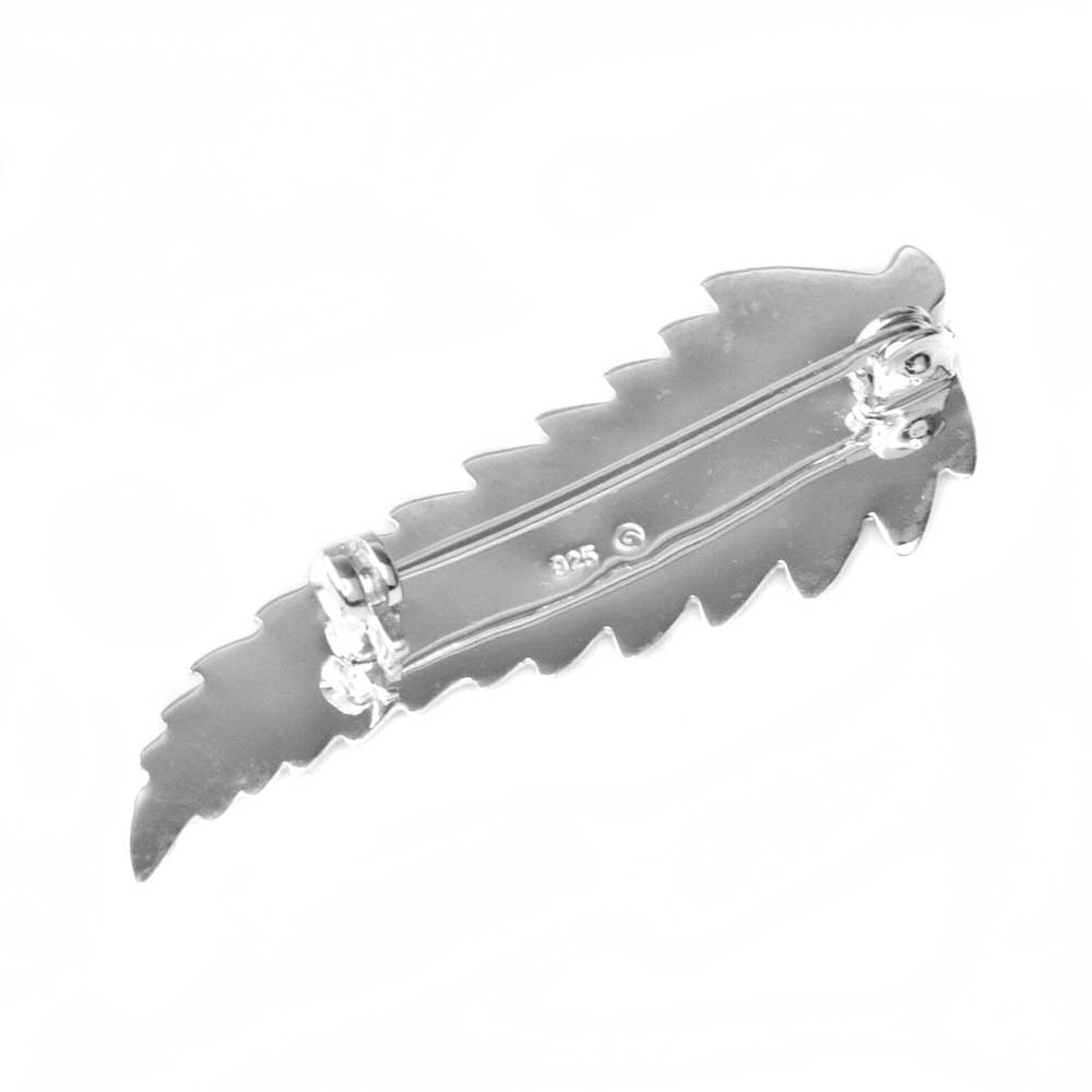 Vintage Style Sterling Silver New Zealand Fern Brooch Back