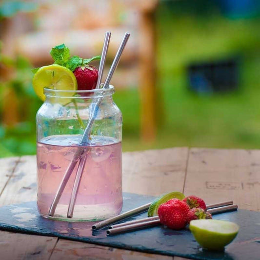 Stainless steel straws in a Drink