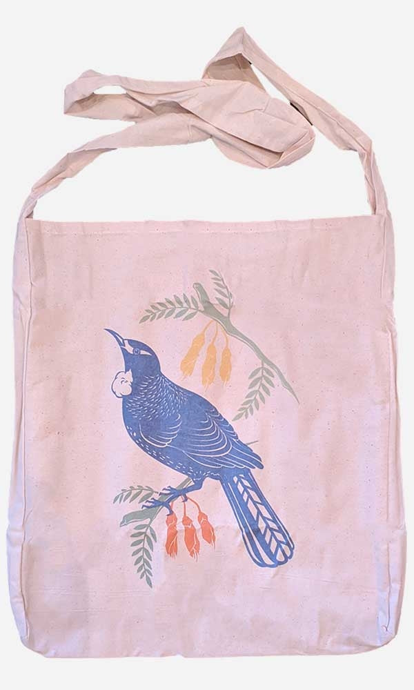 Tui and Kowhai Shoulder Tote Bag