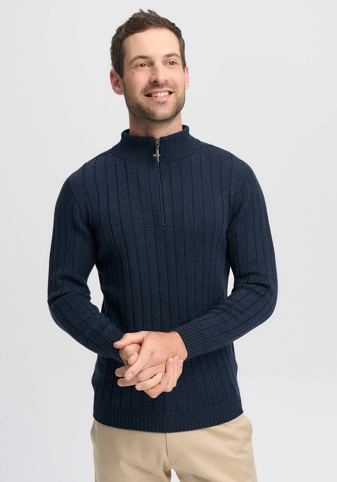Untouched World Mens Finn Merino Zip Sweater