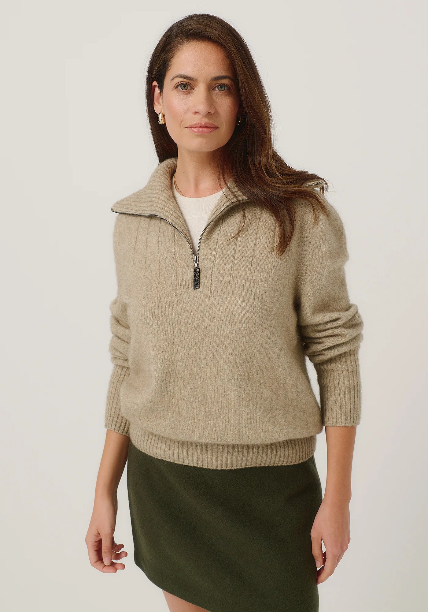 Merinomink Womens Corinne Zip Sweater