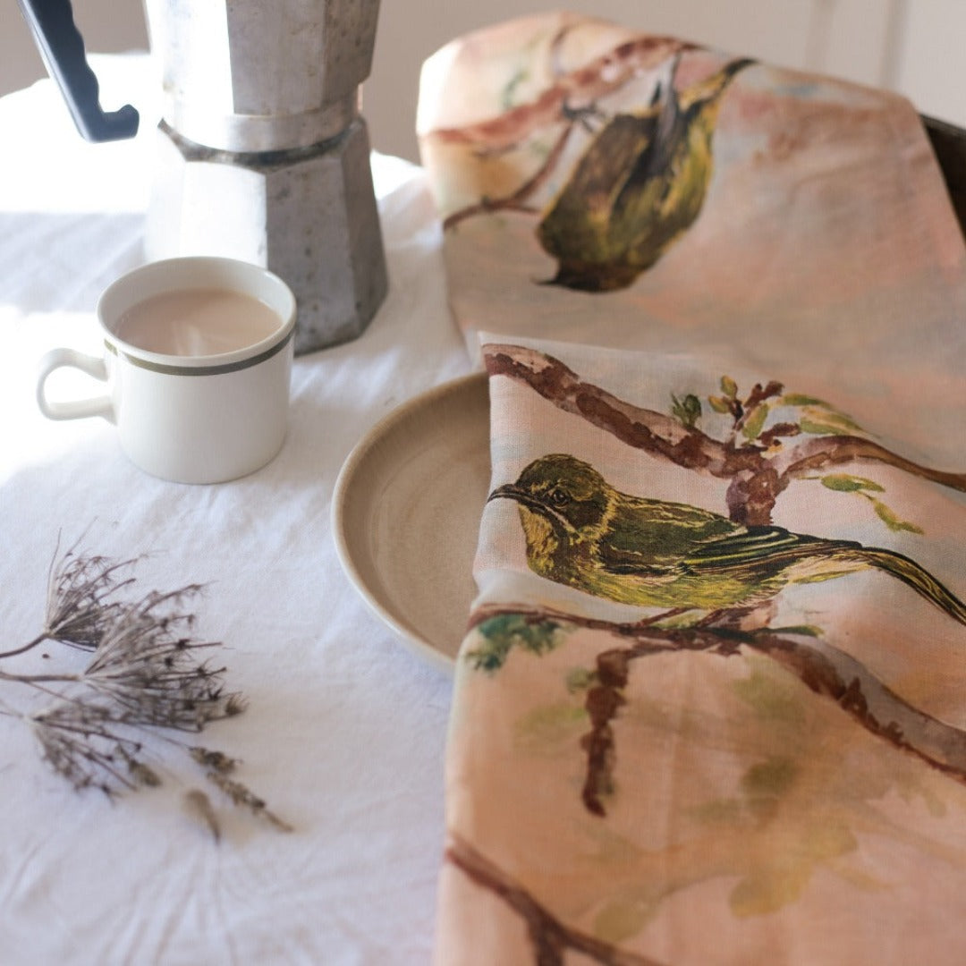 Tea Towel - Korimako/Bellbird by Ali Davies Design