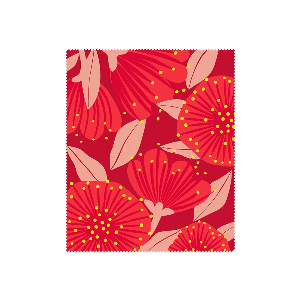 New Zealand Bright Botanical Red Pohutukawa Micro Fibre Lens Cloth (Copy)