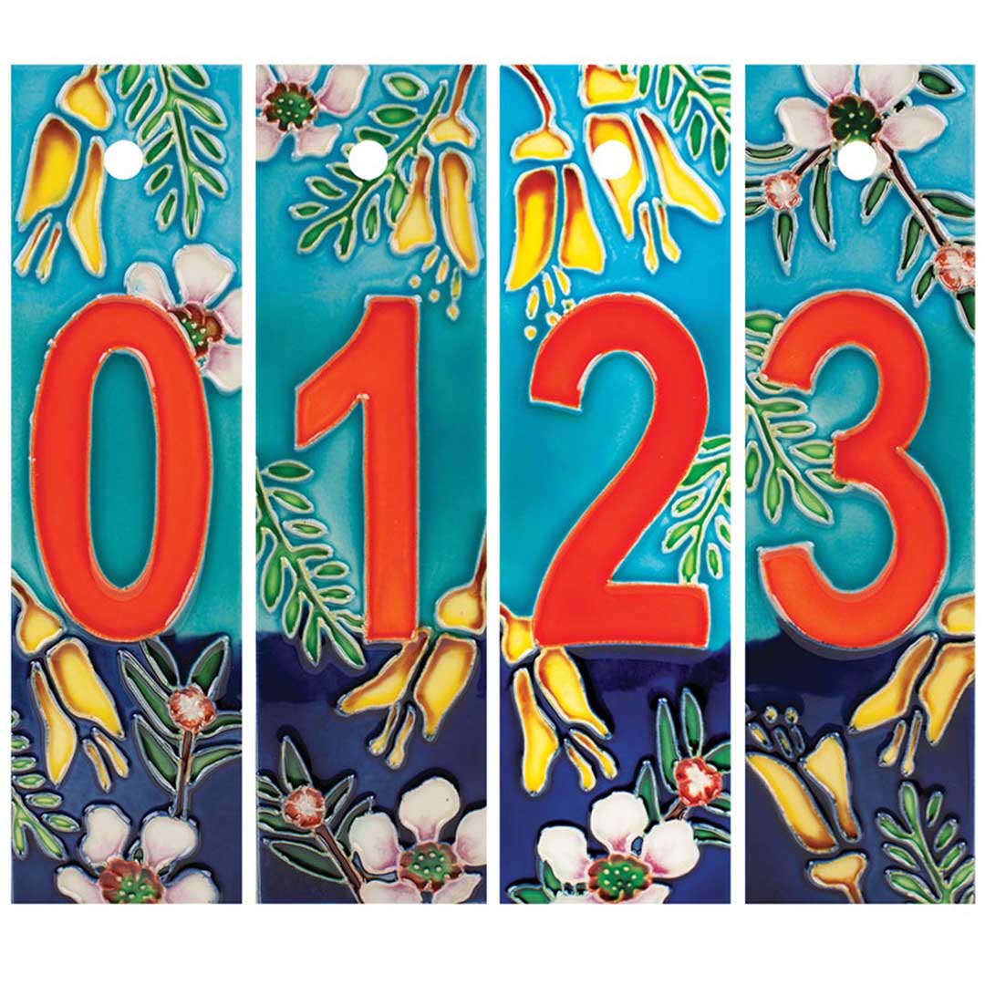 New Zealand Ceramic House Numbers 0 to 3