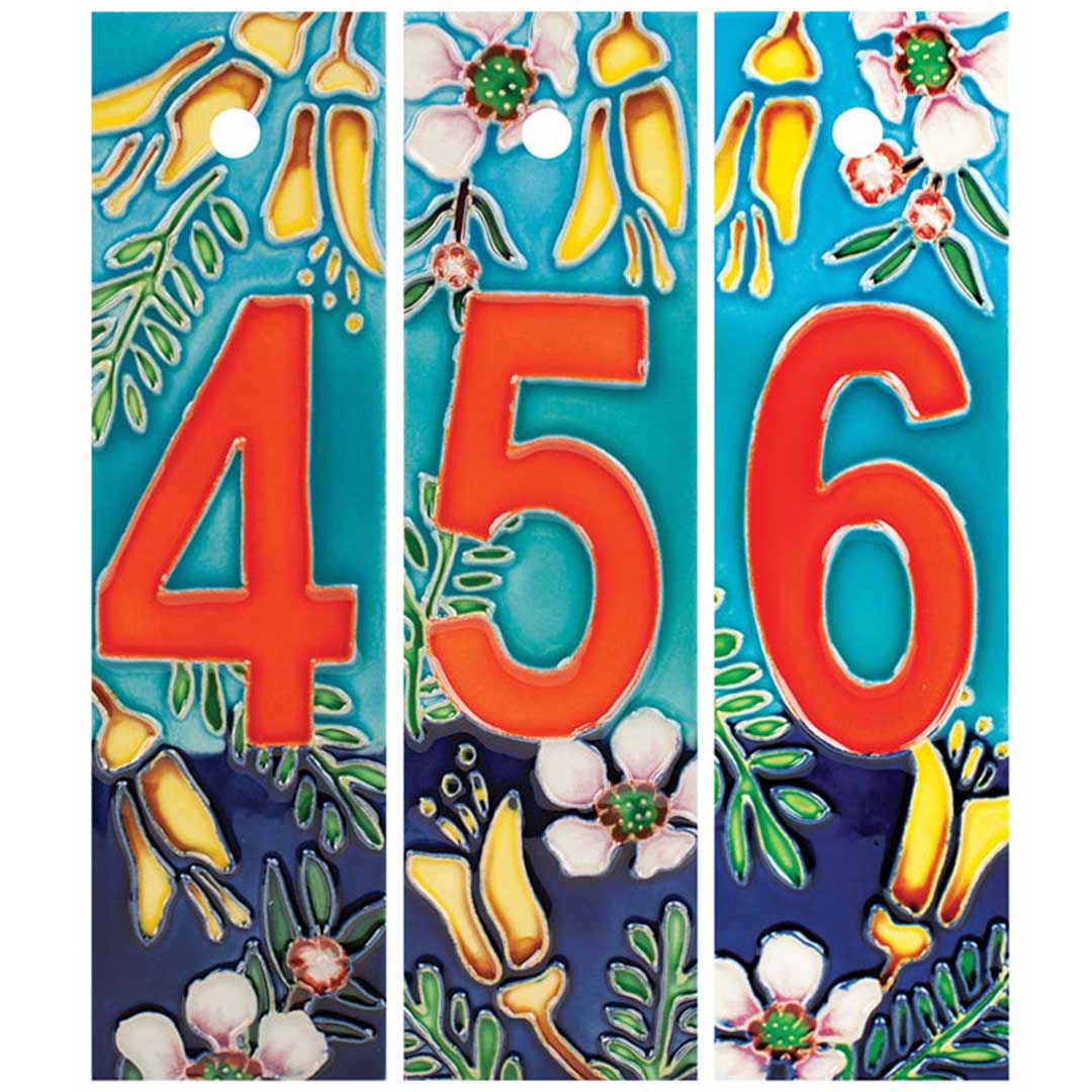 New Zealand Ceramic House Numbers 4 - 6