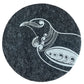 Ecofelt Coasters Tui on Dark Grey Set of 4 by Jo Luping
