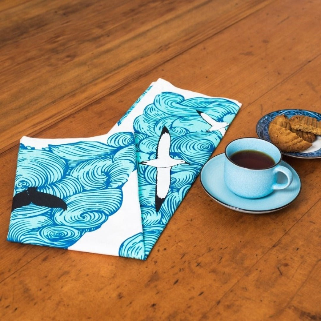 Tea Towel - Earth Sea Sky by Ali Davies Table
