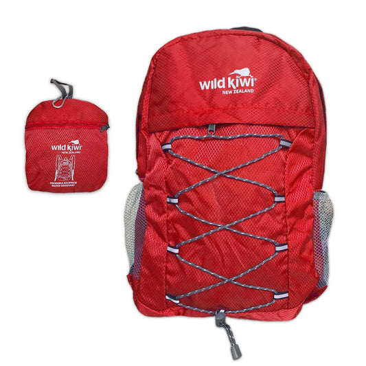 Wild Kiwi Pocket Pack Packable Backpack Red