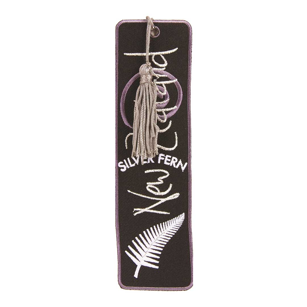 Bookmark Fabric with Silver Fern, Koru and New Zealand Text Design